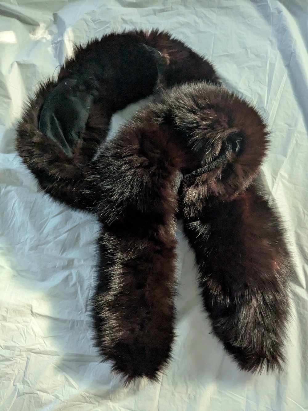 Real Black  Fur Scarf/ Stole